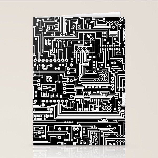Circuit Board on Black Stationery Card Gallery Image 2
