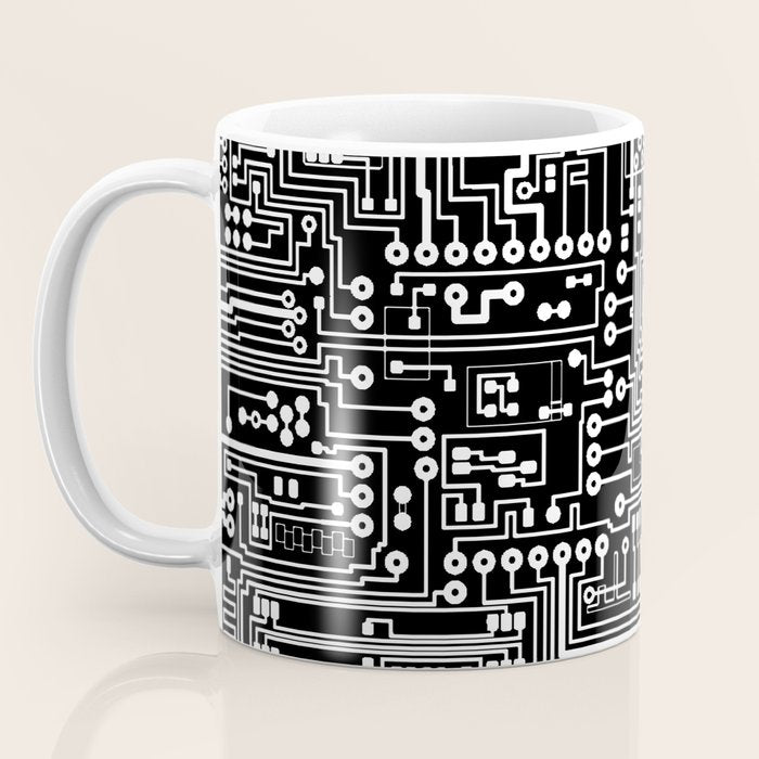 Circuit Board on Black Coffee Mug Gallery Image 3