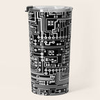 Circuit Board on Black Travel Mug Gallery Image 3