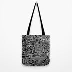 Circuit Board on Black Tote Bag Gallery Image 2