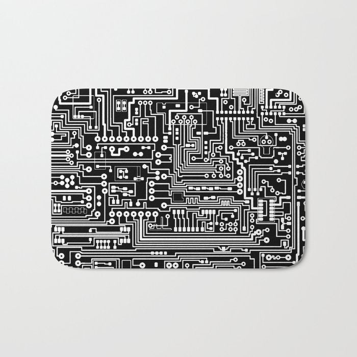 Circuit Board on Black Bath Mat Gallery Image 1