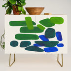 Minimalist Modern Mid Century Colorful Abstract Shapes Phthalo Blue Lime Green Gradient Overlapping Credenza Gallery Image 1