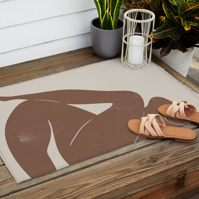 Abstract Nude, Body Illustration Outdoor Rug Gallery Image 2