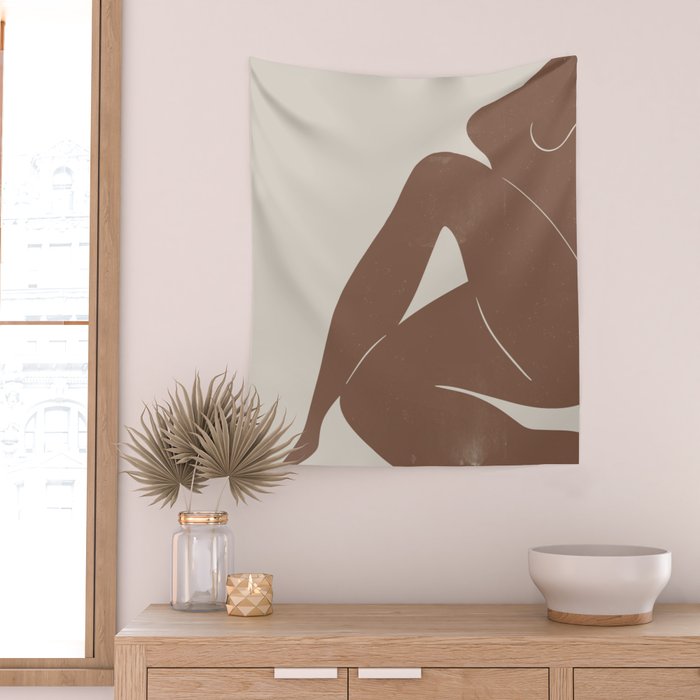 Abstract Nude, Body Illustration Wall Tapestry Gallery Image 2