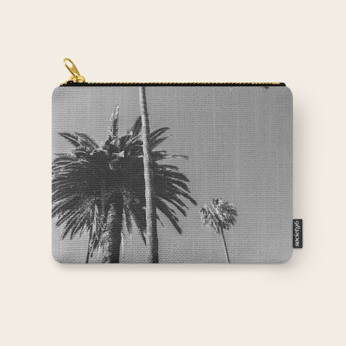 Palm Trees (Black and White) Carry All Pouch Gallery Image 1