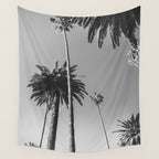 Palm Trees (Black and White) Wall Tapestry Gallery Image 4