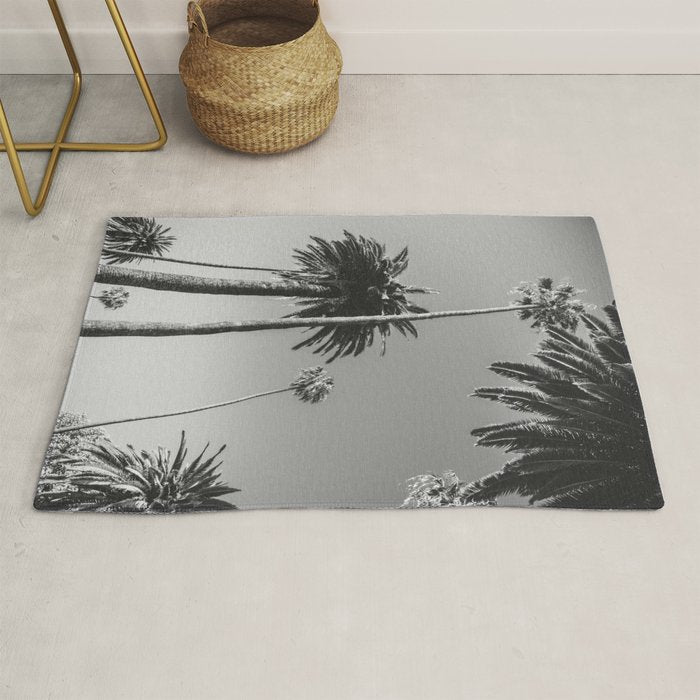 Palm Trees (Black and White) Rug Gallery Image 1