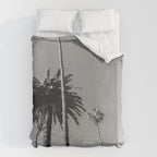 Palm Trees (Black and White) Duvet Cover Gallery Image 6