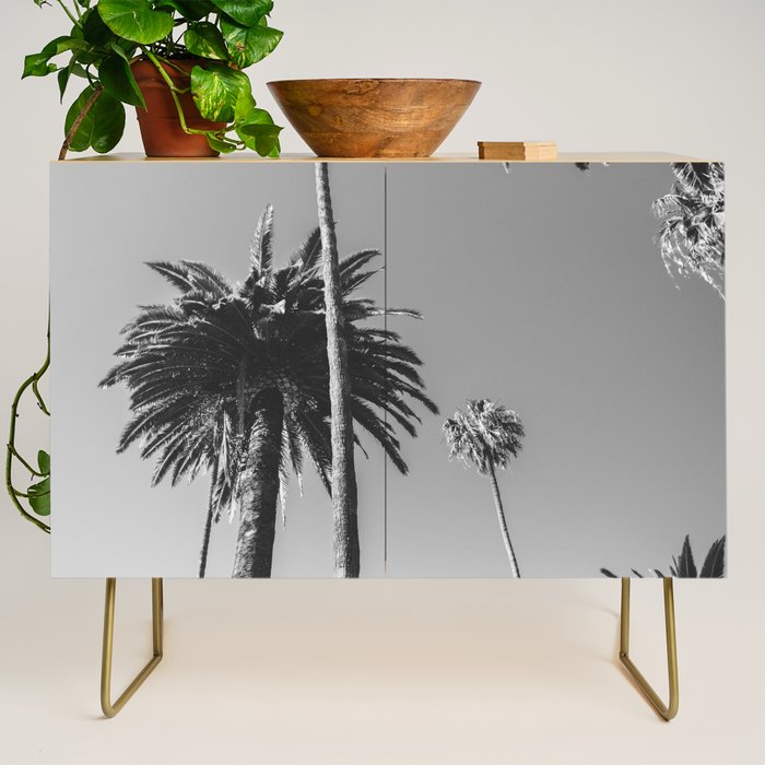 Palm Trees (Black and White) Credenza Gallery Image 1