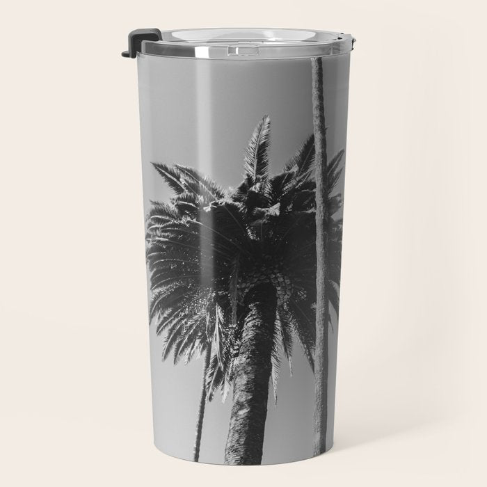 Palm Trees (Black and White) Travel Mug Gallery Image 3