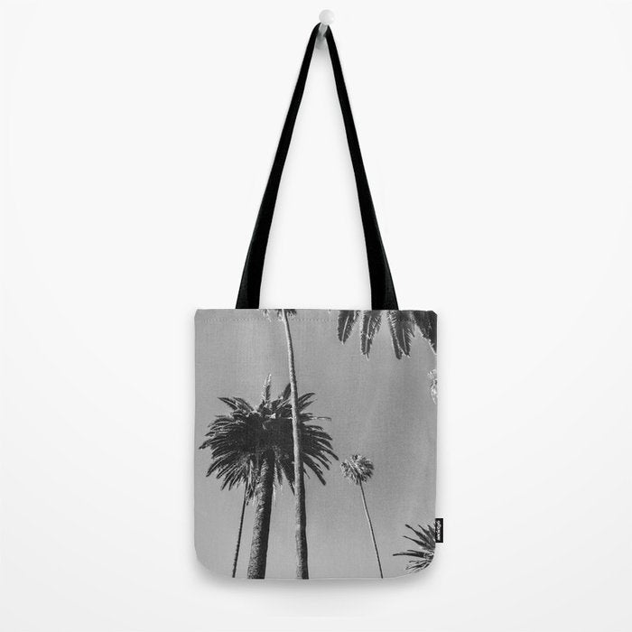 Palm Trees (Black and White) Tote Bag Gallery Image 2