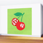 Big fruit Cherry duo with fun pun 'Cherry Nice'  Wall Mural Gallery Image 2