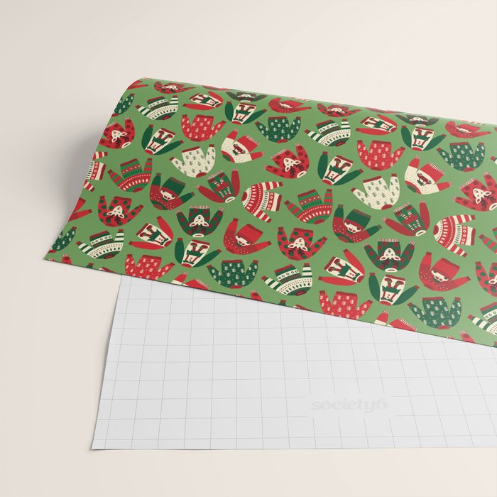 Ugly Christmas Sweaters Pattern Wrapping Paper Gallery Image 2