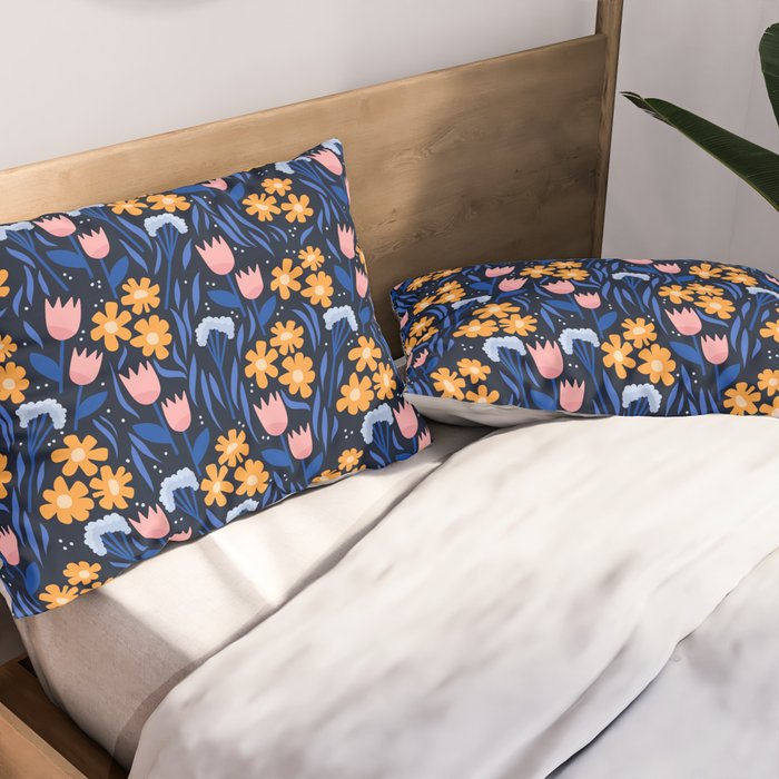 Colorful flowers pattern Pillow Sham Gallery Image 2