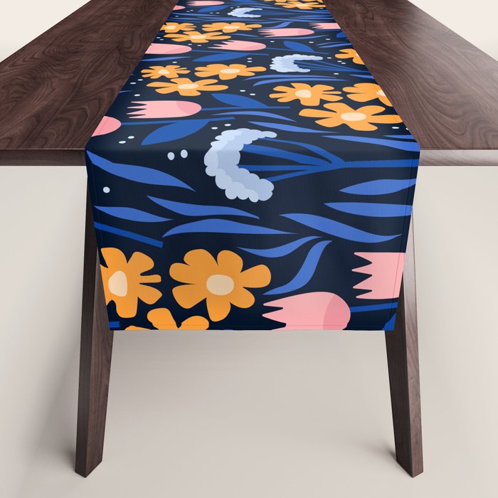 Colorful flowers pattern Table Runner Gallery Image 1