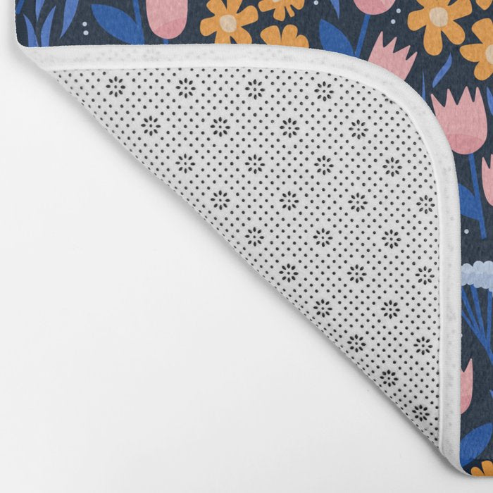 Colorful flowers pattern Bath Mat Gallery Image 2