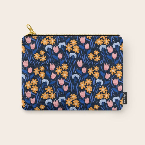 Colorful Flowers Pattern Carry All Pouch