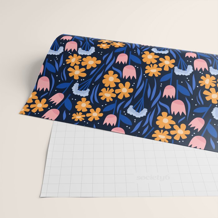 Colorful flowers pattern Wrapping Paper Gallery Image 2
