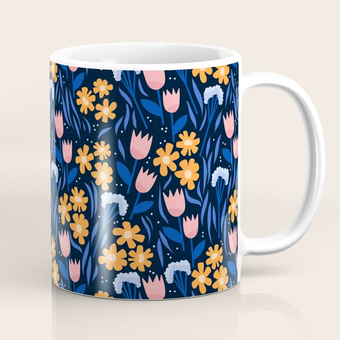 Colorful flowers pattern Coffee Mug Gallery Image 1