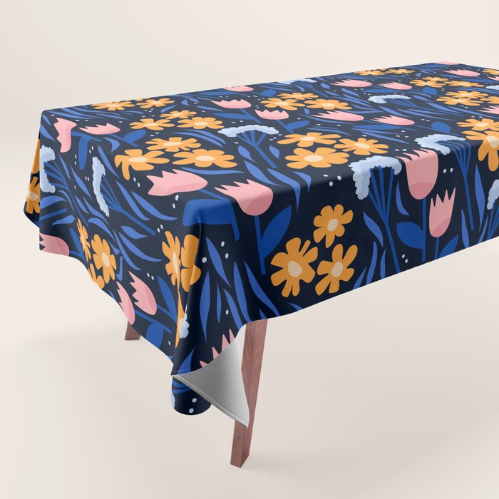 Colorful flowers pattern Tablecloth Gallery Image 1