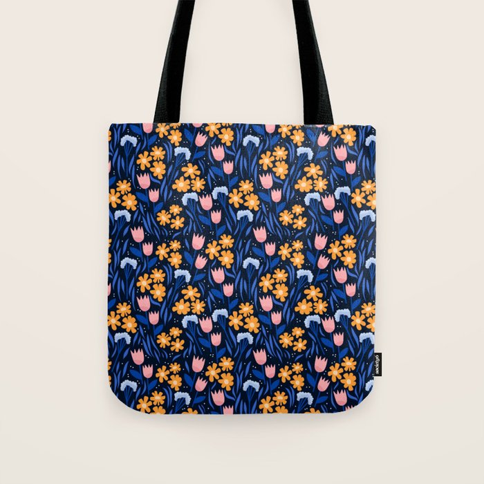 Colorful flowers pattern Tote Bag Gallery Image 1