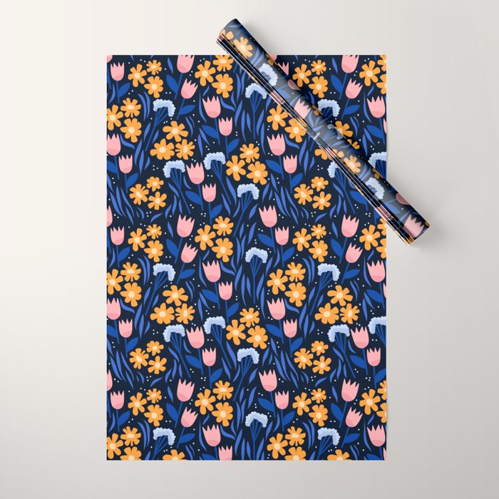 Colorful flowers pattern Wrapping Paper Gallery Image 1