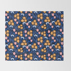 Colorful flowers pattern Throw Blanket Gallery Image 2
