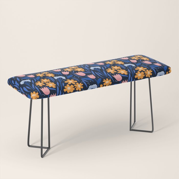 Colorful flowers pattern Bench Gallery Image 1