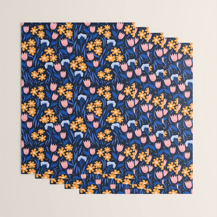 Colorful flowers pattern Wrapping Paper Gallery Image 3