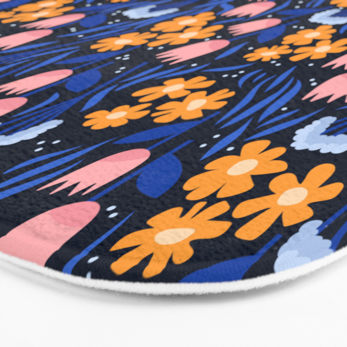 Colorful flowers pattern Bath Mat Gallery Image 3