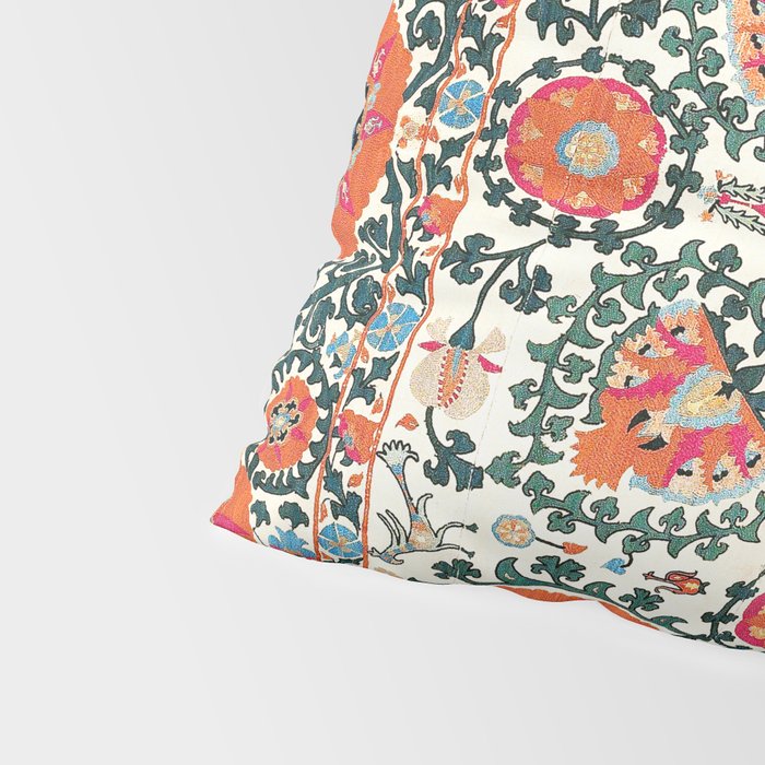Shakhrisyabz Suzani Uzbek Embroidery Print Pillow Sham Gallery Image 4