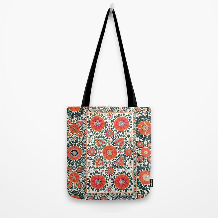 Shakhrisyabz Suzani Uzbek Embroidery Print Tote Bag Gallery Image 2
