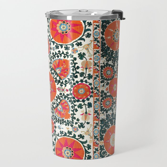 Shakhrisyabz Suzani Uzbek Embroidery Print Travel Mug Gallery Image 2