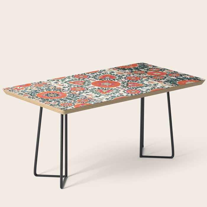 Shakhrisyabz Suzani Uzbek Embroidery Print Coffee Table Gallery Image 1