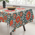 Shakhrisyabz Suzani Uzbek Embroidery Print Tablecloth Gallery Image 3