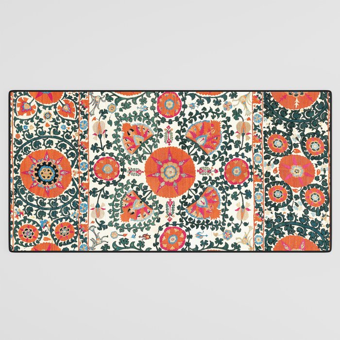 Shakhrisyabz Suzani Uzbek Embroidery Print Desk Mat Gallery Image 3