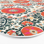 Shakhrisyabz Suzani Uzbek Embroidery Print Bath Mat Gallery Image 3