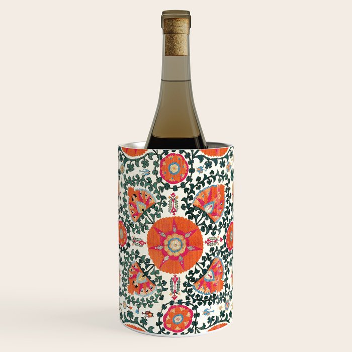 Shakhrisyabz Suzani Uzbek Embroidery Print Wine Chiller Gallery Image 1