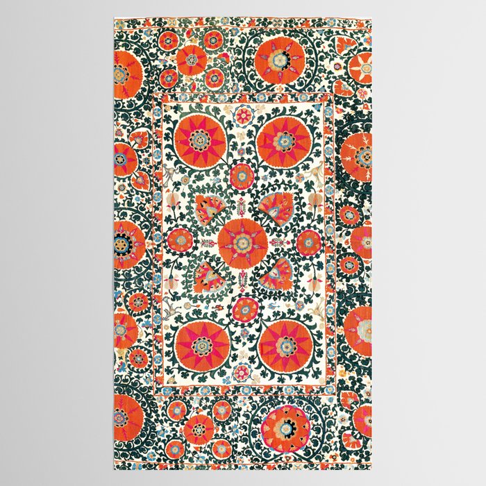 Shakhrisyabz Suzani Uzbek Embroidery Print Tablecloth Gallery Image 2