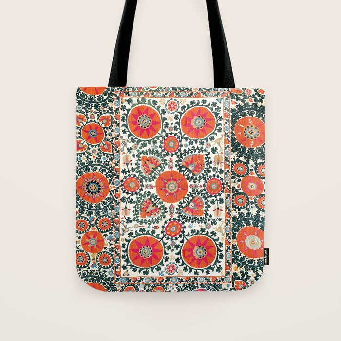 Shakhrisyabz Suzani Uzbek Embroidery Print Tote Bag Gallery Image 1
