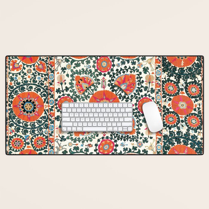 Shakhrisyabz Suzani Uzbek Embroidery Print Desk Mat Gallery Image 1