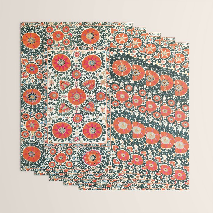 Shakhrisyabz Suzani Uzbek Embroidery Print Wrapping Paper Gallery Image 3