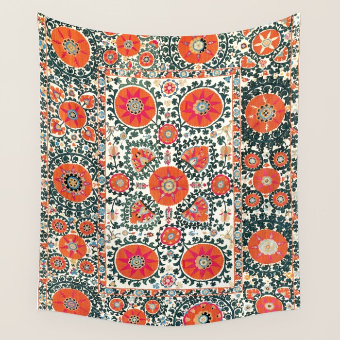 Shakhrisyabz Suzani Uzbek Embroidery Print Wall Tapestry Gallery Image 1