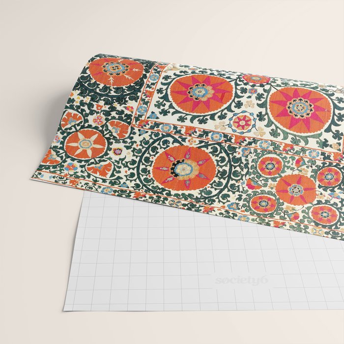 Shakhrisyabz Suzani Uzbek Embroidery Print Wrapping Paper Gallery Image 2
