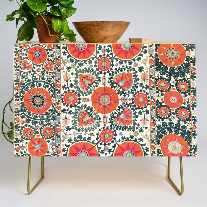 Shakhrisyabz Suzani Uzbek Embroidery Print Credenza Gallery Image 1