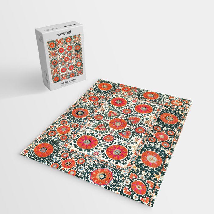 Shakhrisyabz Suzani Uzbek Embroidery Print Jigsaw Puzzle Gallery Image 2