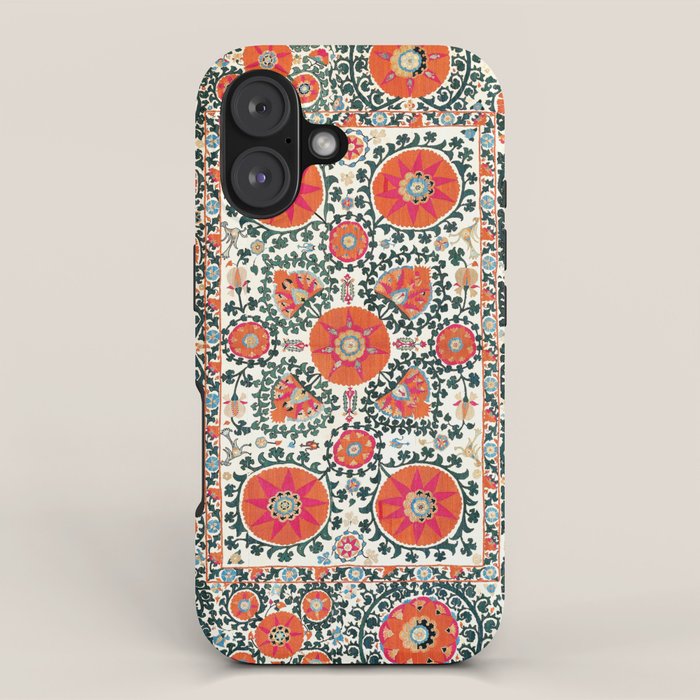 Shakhrisyabz Suzani Uzbek Embroidery Print iPhone Case Gallery Image 1