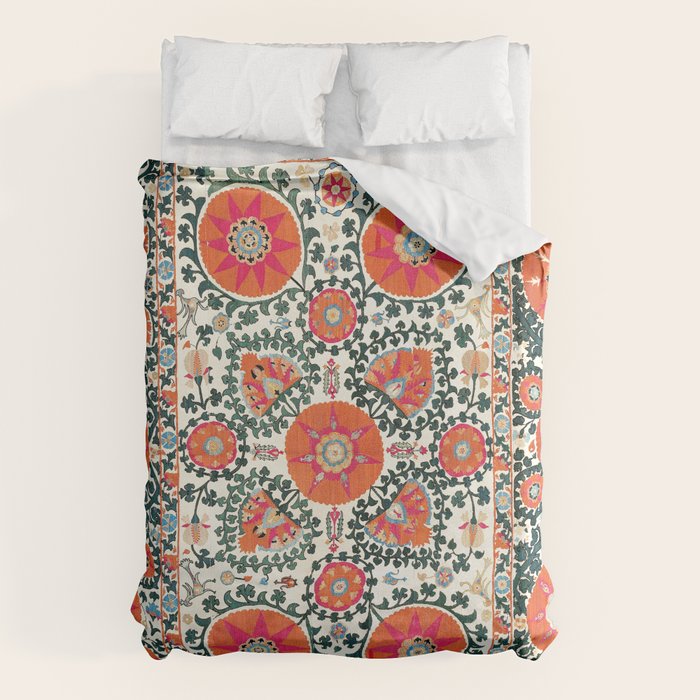 Shakhrisyabz Suzani Uzbek Embroidery Print Duvet Cover Gallery Image 1