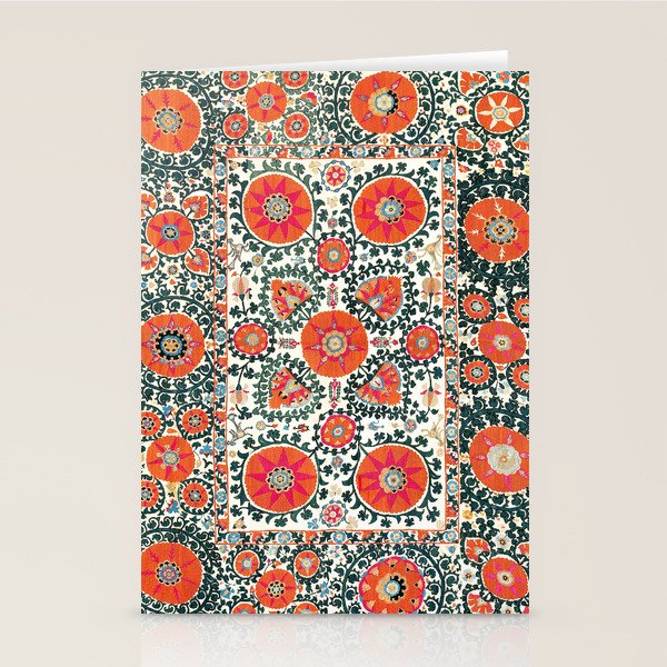 Shakhrisyabz Suzani Uzbek Embroidery Print Stationery Card Gallery Image 2