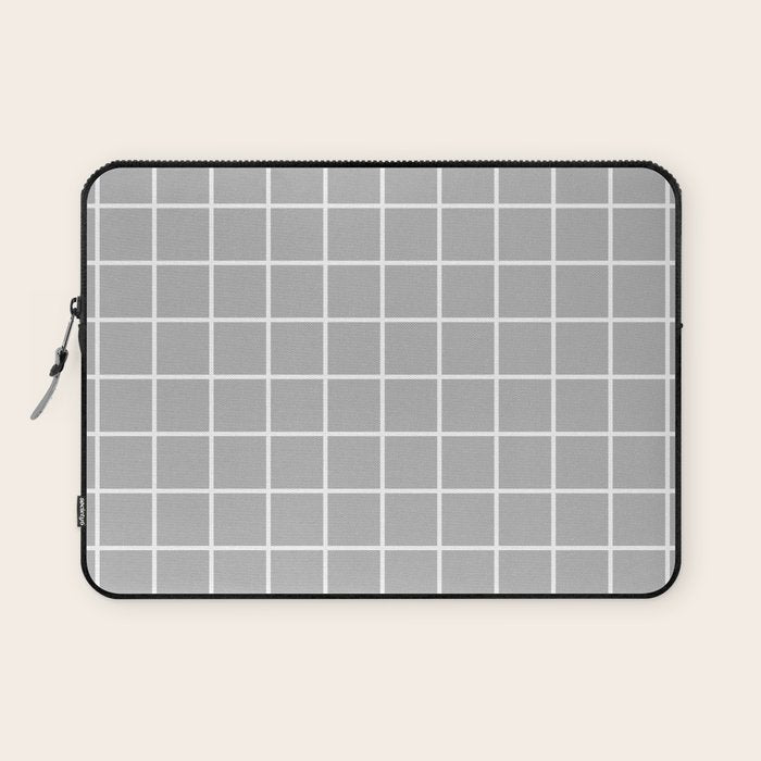 Grid Pattern Gray 2 Laptop Sleeve Gallery Image 1